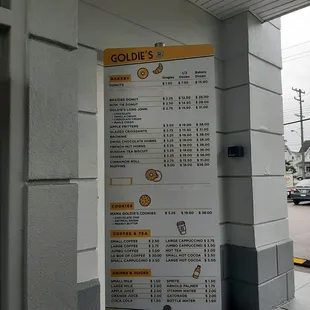 Drive thru menu
