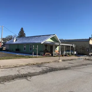 the front of the building