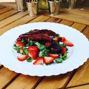Pork ribs along with a salad great combo