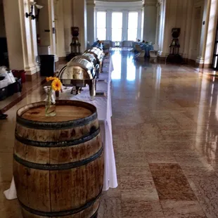 Setting up a catering at the Flood Mansion in SF