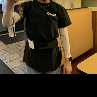 Not a clean restaurant! And the server at the time is holding up a rat, in uniform while working. we love to see it!