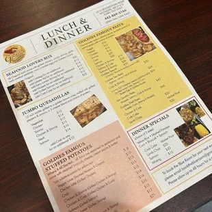 Lunch/Dinner Menu (prices were updated)