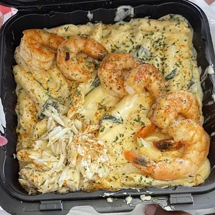 Shrimp and crab pasta