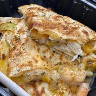 Crab and shrimp quesadilla.  AMAZING!