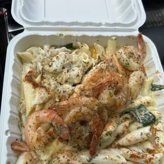 Salmon and Shrimp Pasta