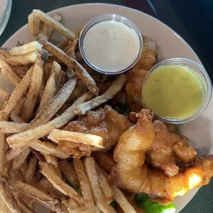 Chicken fingers with the sauce