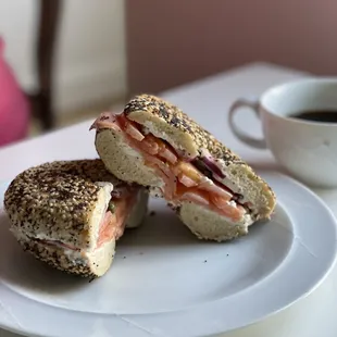 Lox tomato caper and onion!