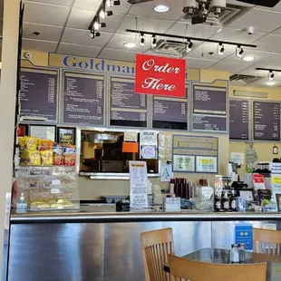 the interior of a deli