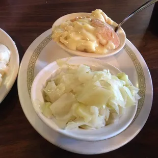 Cabbage and banana pudding