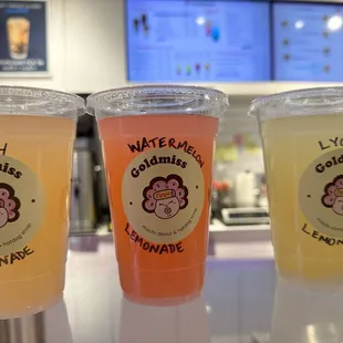 We tried the peach tea and watermelon delicious