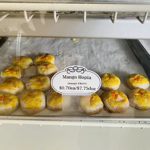 a display of baked goods