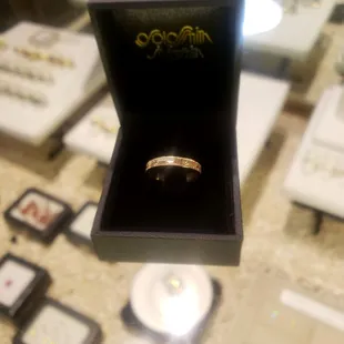 Goldsmith Silversmith made this beautiful custom ring out of my grandmother's hoop earring and gold from other sentimental jewelry pieces.