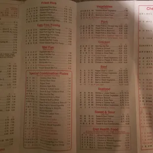 the menu