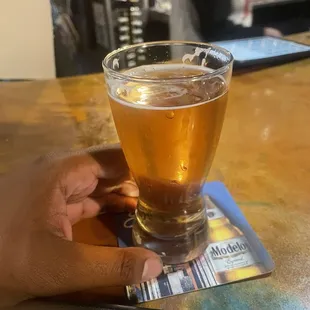 37 and 19 mixed was a watermelon seltzer with a jalapeño beer recommended by Abby. Call it the Abby special