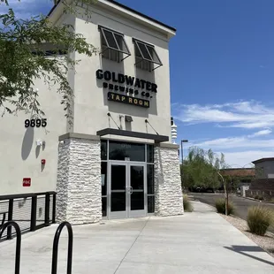 the front of the building