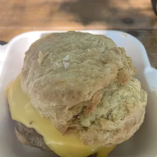 Sausage and cheese biscuit