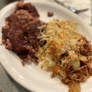 Corned beef hash and hash browns