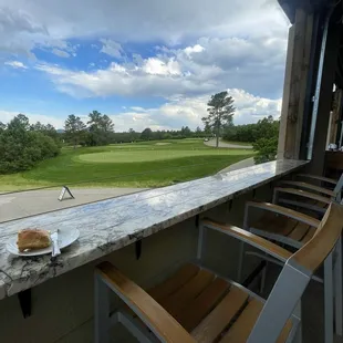 The view from the patio bar - best place to sit and eat overlooking the golf course  !