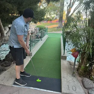 Hubby golfing. Not a ton of pictures but it's worth it- and shaded!