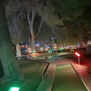 Nicely lit up with large trees