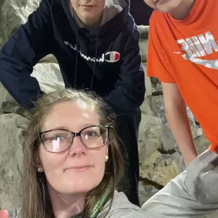 My kids and me playing the outdoor course.