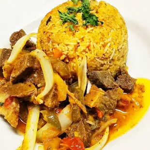 Beef Suya &amp; Jellof rice!