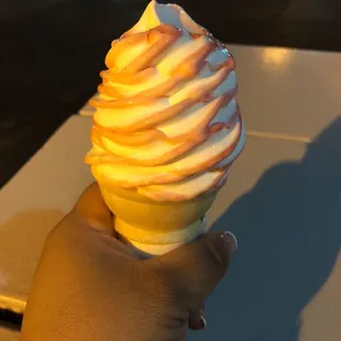 Flury strawberry soft cone ice cream.
