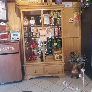 Shelf with stuff for sale