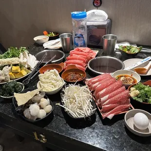 a variety of ingredients on a table