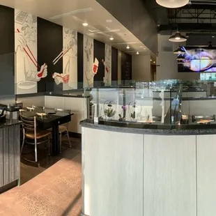 the interior of the restaurant