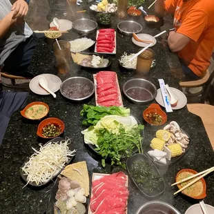 AYCE veggies and meats