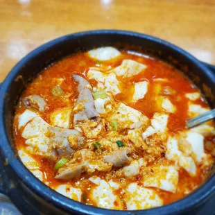 Gobchang Soon Tofu...Too salty + less beef intestines! I had to add 2 cups of water