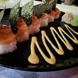 Salmon and pork belly- delicious