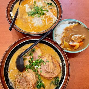 Won Ton Tan Tan Ramen, Char Siu Tan Tan Ramen, Mini Curry Bowl