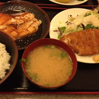 Salmon Teriyaki & Pork Cutlet