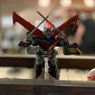 a close up of a model of a robot