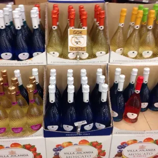 Wide variety of flavors of a tasty, reasonably priced Moscato in bottles pretty enough for a party or hostess gift!