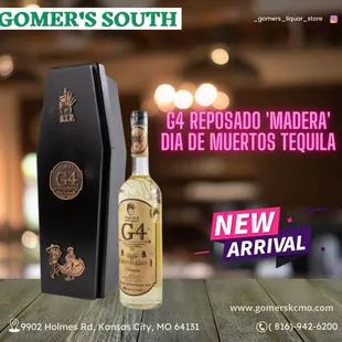 G4 Reposado Madera Dia de Muertos Tequila is now available at Gomer's South in Kansas City, MO!