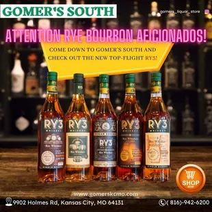 "Discover the New Ry3 Rye Bourbon at Gomer's South!"