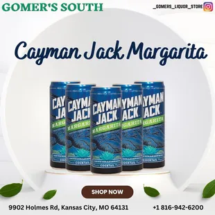 At Gomer's South in Kansas City, MO, we carry a wide selection of Cayman Jack Margarita Cocktails.