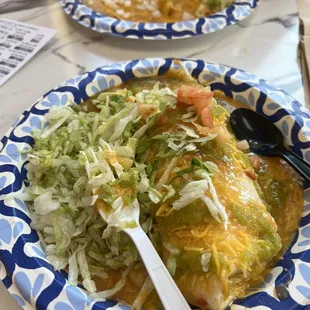 Smothered green burrito