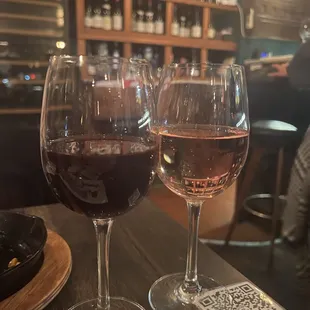 two glasses of wine