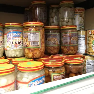 jars of food on a shelf