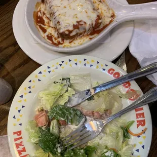 Baked Lasagna and Side Salad