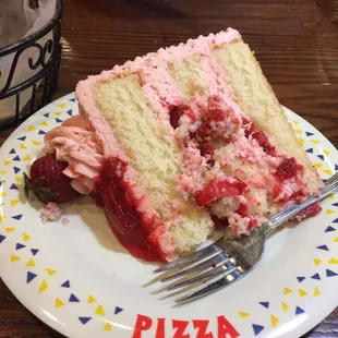 Strawberry shortcake was devoured in about 2 minutes.