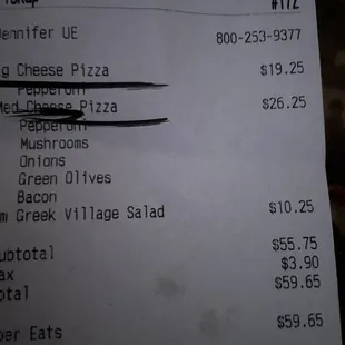 Our receipt!