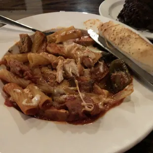 Chicken Scarpariello with one of the breadsticks(there were 2)