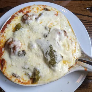 Baked spaghetti with meatballs