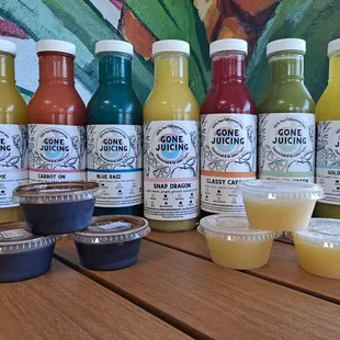 Rotating House made Cold-Pressed Juices. We rotate throughout 243 recipes (and counting!) and incorporate local produce when in season