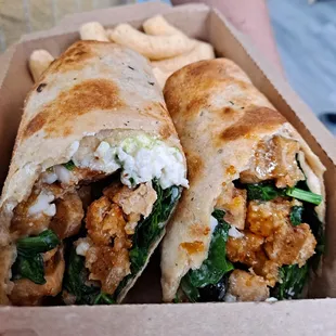 Plant-based Buffalo "Chik'n" Wrap (can be made with traditional organic chicken)